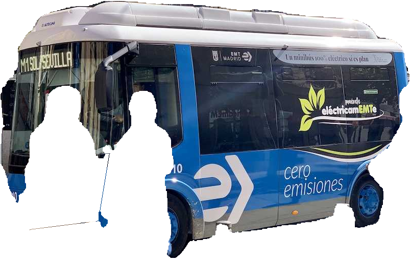 Isolated bus with a transparent background